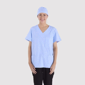 Baby Blue Sunflowers Women Cotton Spandex 01