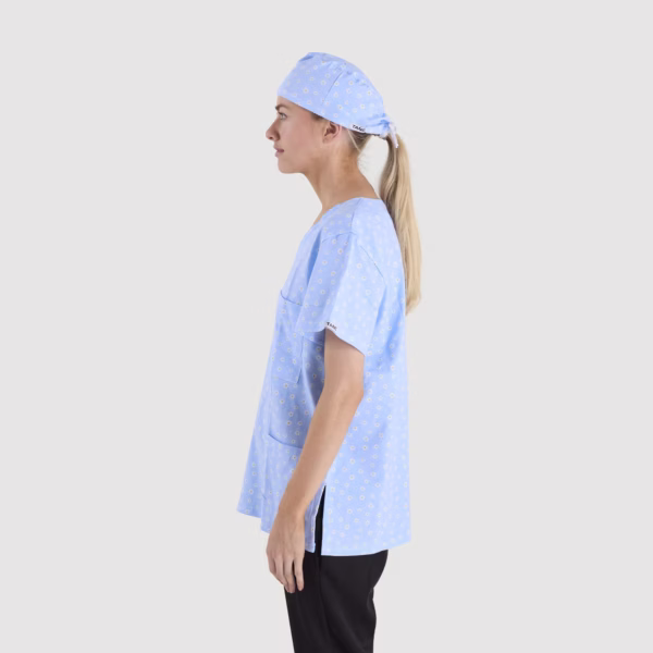 Baby Blue Sunflowers_Women_Cotton Spandex_02 Baby Blue Sunflowers Women Cotton Spandex 02