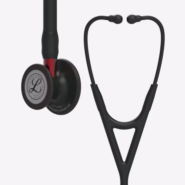 Cardiology IV_Black-Finish Chestpiece_Black Tube_Red Stem_Black Headset_01 Cardiology IV Black Finish Chestpiece Black Tube Red Stem Black Headset 01
