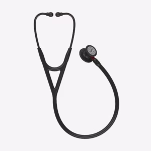 Cardiology IV Black Finish Chestpiece Black Tube Red Stem Black Headset 02