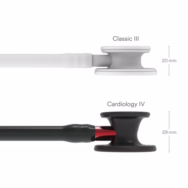 Cardiology IV_Black-Finish Chestpiece_Black Tube_Red Stem_Black Headset_03 Cardiology IV Black Finish Chestpiece Black Tube Red Stem Black Headset 03