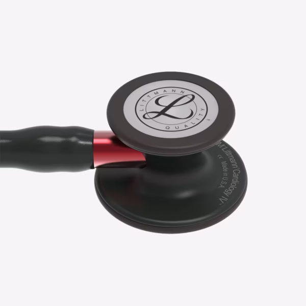 Cardiology IV_Black-Finish Chestpiece_Black Tube_Red Stem_Black Headset_04 Cardiology IV Black Finish Chestpiece Black Tube Red Stem Black Headset 04