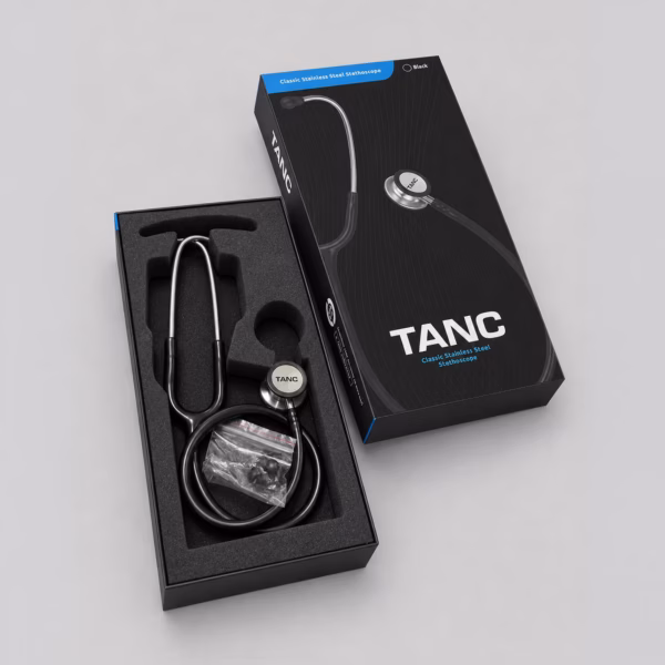 TANC Classic Stainless Steel Stethoscope - Black